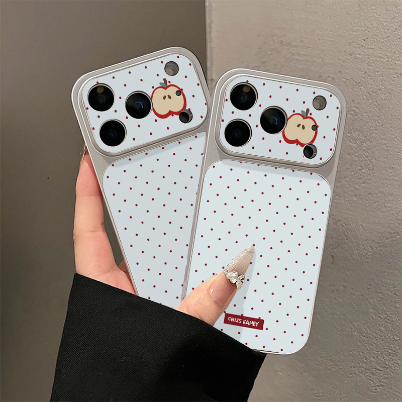 韩系波点苹果适用苹果17promax手机壳iPhone18PRO可爱小米17华为PuraXView/80/90电镀秒变壳Y300reno15nova16
