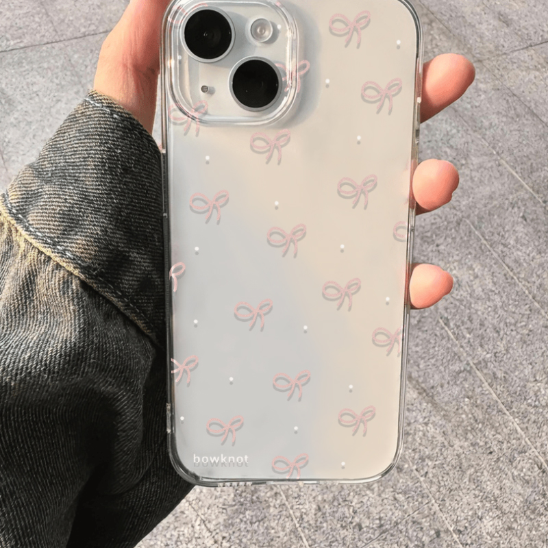 粉色少女蝴蝶结适用iphone15promax手机壳苹果13/14/12/11保护套xr华为p70vivox100小米14pro防摔oppo红米k60