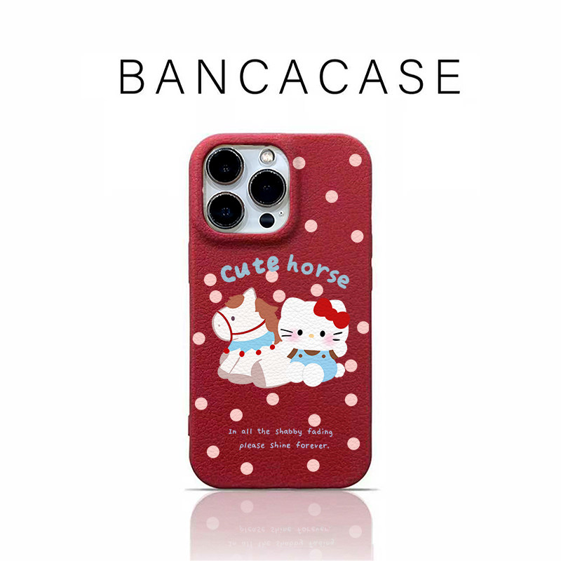 波点白马猫咪适用iPhone17PROMAX手机壳苹果16pro华为mate80nova14多色小米17Pura80reno15高颜值皮纹Findx9