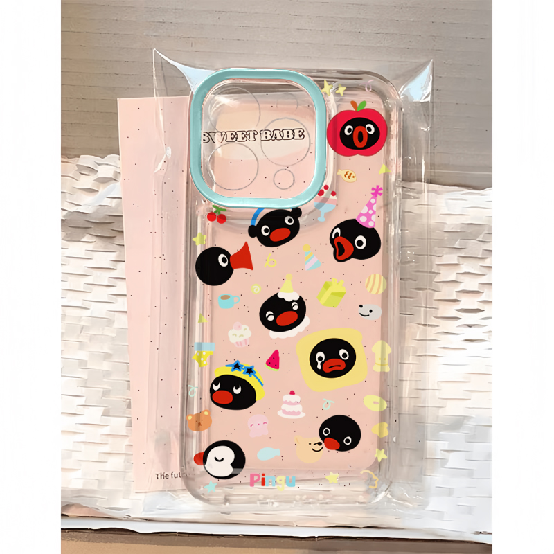 pinggu企鹅派对适用苹果17promax手机壳iPhone16pro可爱小米15reno14华为Pura80软套vivox200红米K80荣耀400