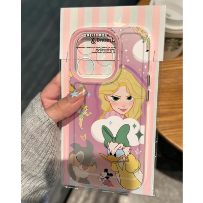 童话公主和唐老鸭适用苹果15/14pro手机壳华为Pura70Ultra卡通mate60iPhone13promax太空壳OPPO小米vivos18套
