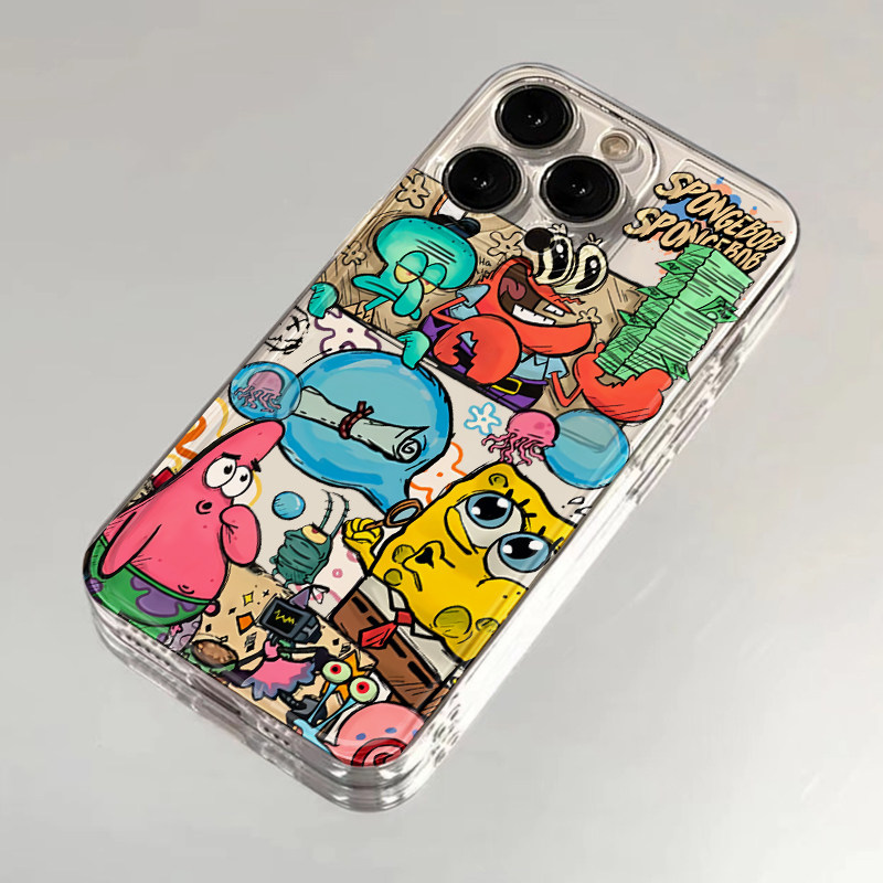 蟹堡王秘方适用iphone16promax手机壳苹果13/14海绵宝宝华为mate70卡通vivox200女小米15防摔oppo软套红米k80