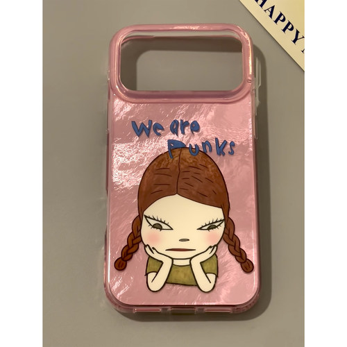 粉色马尾奈良美智适用苹果17promax冰川手机壳iPhone16/15/14/13华为Pura80pro高级感vivo12小米17oppo保护套
