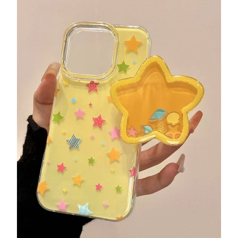 韩系彩色海星摇摇乐适用iPhone16promax手机壳新款苹果15pro创意设计感14小众13华为小米vivo/oppo荣耀带支架