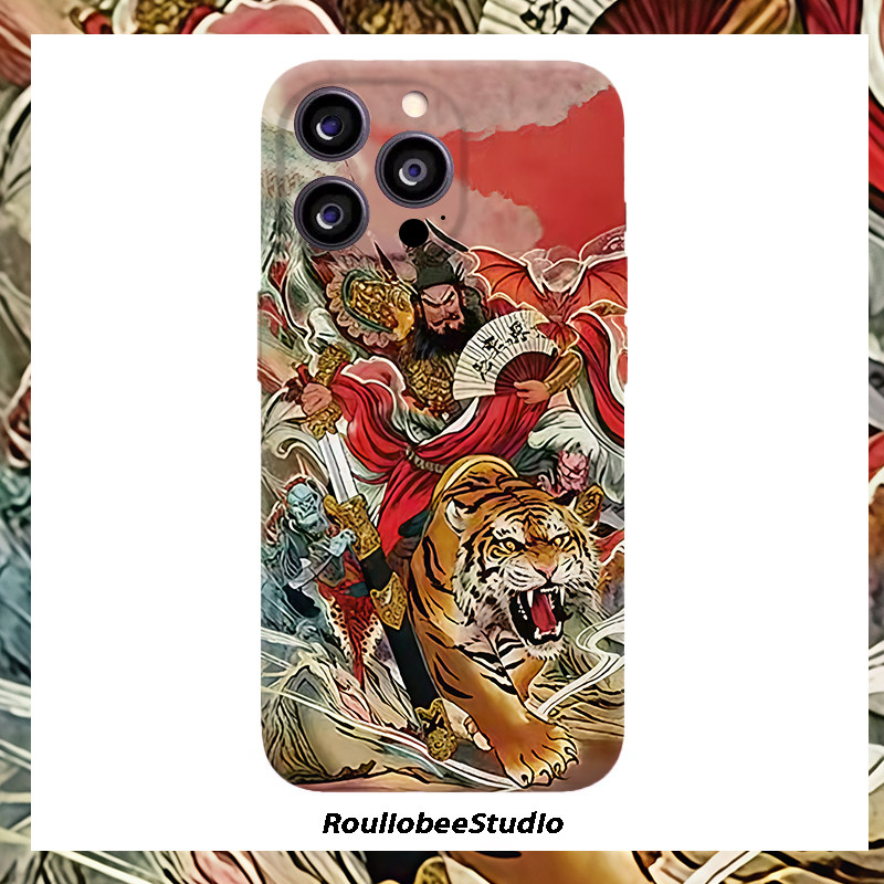 国潮钟馗猛虎适用苹果17/16手机壳iPhone15/14PROMAX新款荣耀X60菲林华为NOVA13卡通Pura80防摔S20小米RENO14