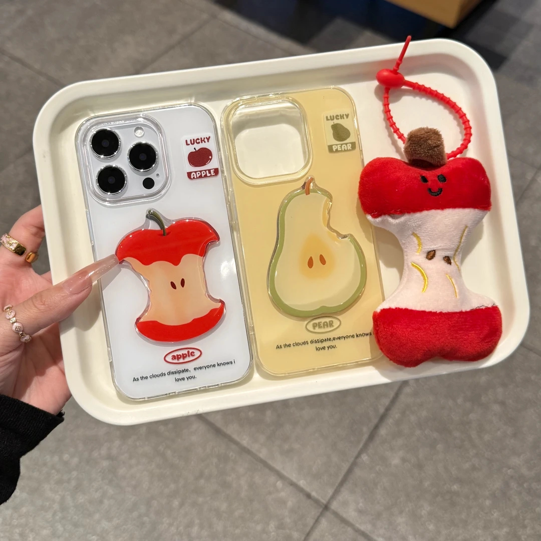 立体梨子苹果贴件新款适用苹果16Pro手机壳iPhone15max小米14华为mate50P60荣耀vivox200k70nova13note12reno