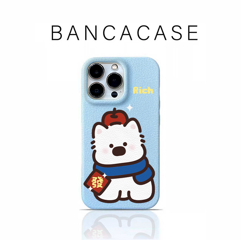 苹果西高地小狗适用iPhone17PROMAX手机壳苹果16华为mate70nova14小米17P80reno15皮纹Findx9红米K90荣耀300