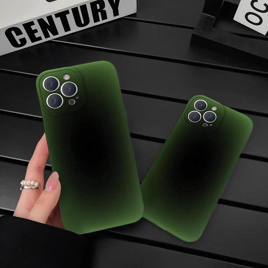 拼色祖母绿适用苹果16promax手机壳iphone14华为mate70pro新款P60荣耀300光面菲林reno13保护套vivos20小米15