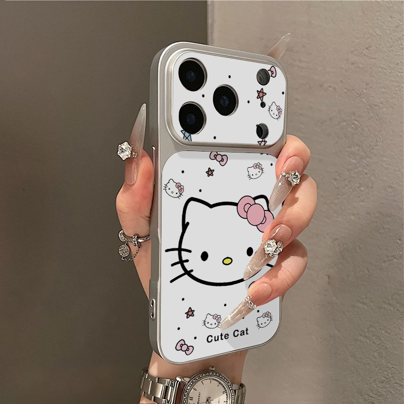 可爱猫咪头适用苹果17promax手机壳iPhone18PRO少女心小米17Max华为mate80pura90电镀秒变壳Y300reno15nova16