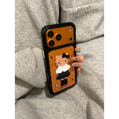 韩系小香风裙子黑皮猫咪适用苹果16promax手机壳17新款iphone17promax可爱15pm透明14防摔15创意16软边保护套
