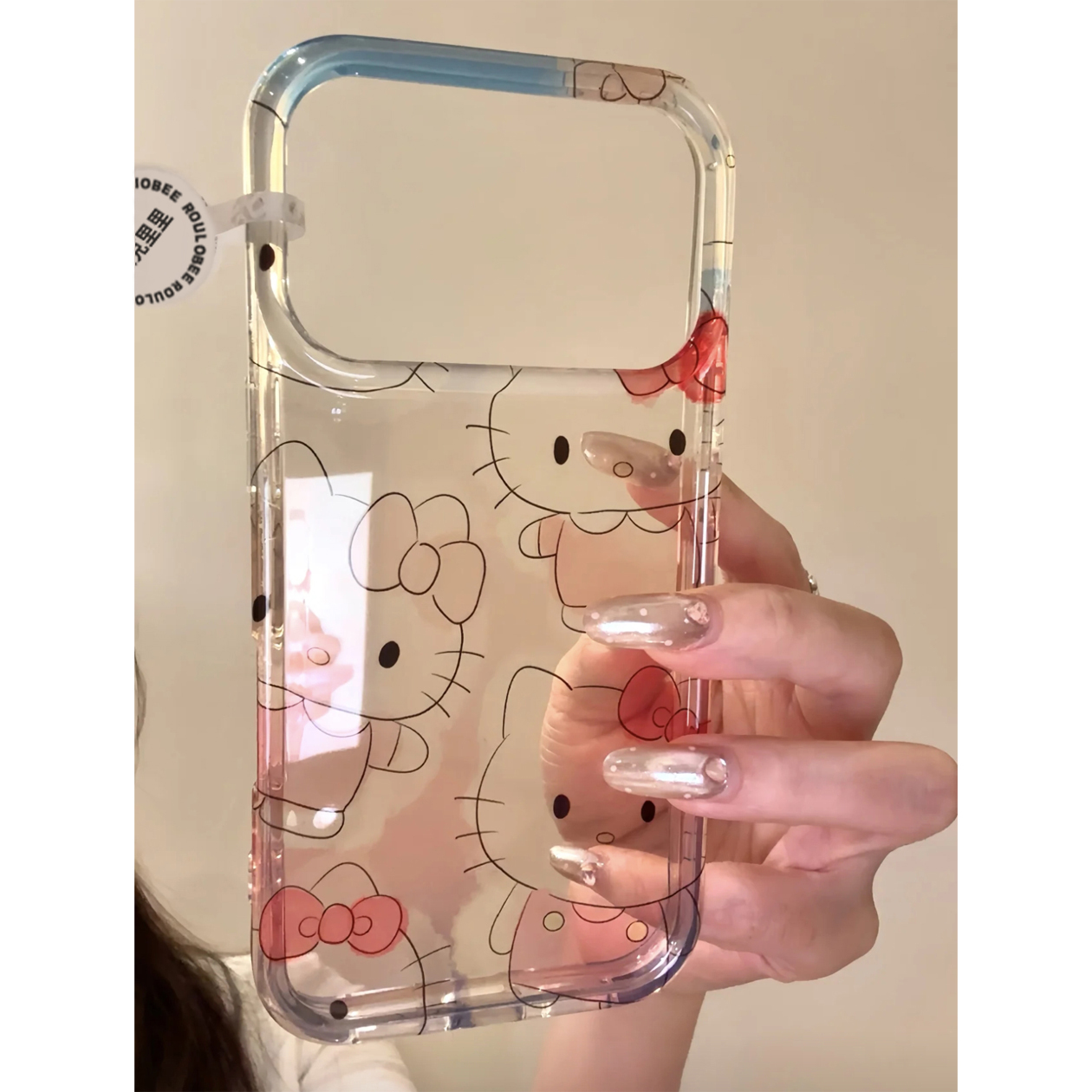 日韩透色线条KT猫适用苹果17promax手机壳iPhone16pro小米15reno14华为Pura80保护套vivox200红米K80荣耀400