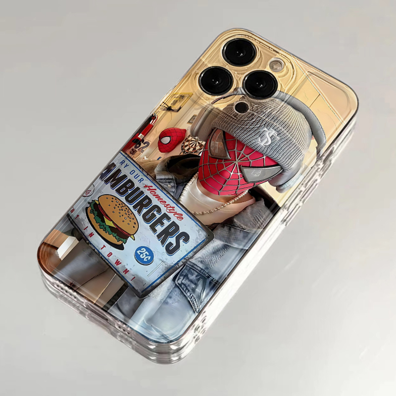 蜘蛛侠手机壳苹果16pro华为pura70汉堡iPhone15Promax小米14纵横宇宙vivo彼得帕克spiderman欧美OPPO13适用12