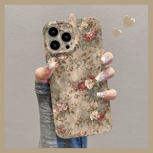 复古油画花朵适用苹果华为vivo小米oppo红米荣耀iPhone17手机壳16Promax菲林15小众14新款 13潮12女mate70pro