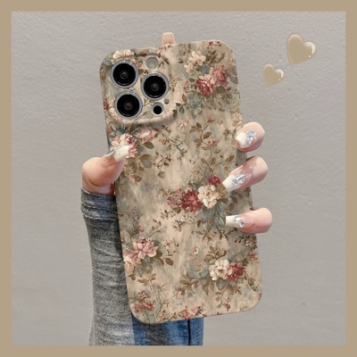 复古油画花朵适用苹果华为vivo小米oppo红米荣耀iPhone17手机壳16Promax菲林15小众14新款13潮12女mate70pro