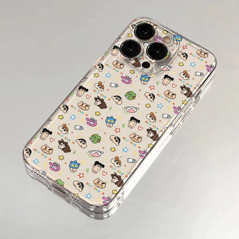 满屏蜡笔小新适用iphone16promax手机壳苹果14/13/12/11可爱华为mate70pro卡通oppos19vivo小米15红米k80软套