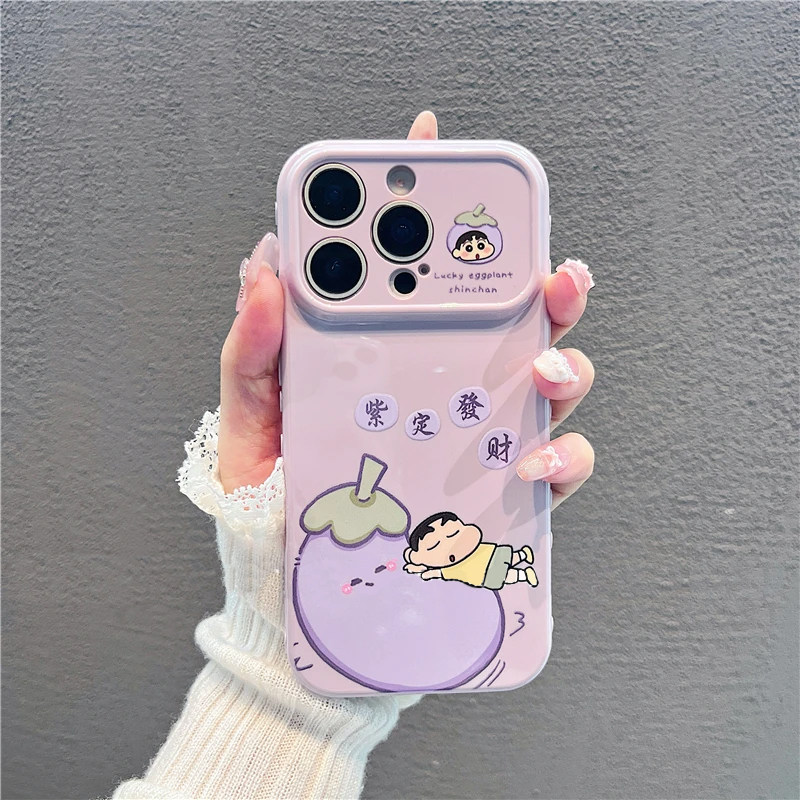 紫定发财小新适用苹果17air手机壳iPhone18小米17promax华为mate80y200note15P90reno14nova15s30k90findx8s+