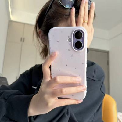 韩系简约ins紫色星星适用苹果17promax手机壳iphone17新款15pro女14防摔13全包12保护套16手机套16promax个性
