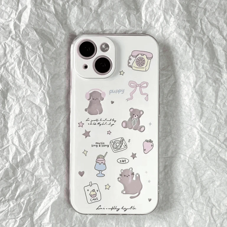 镂空小熊猫咪适用iphone16promax手机壳苹果13透明14华为mate70pro卡通vivox200s19小米15oppo保护套红米k80
