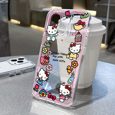 围边甜品Kitty适用苹果16promax手机壳iPhone14卡通华为mate70荣耀300透明Reno13小米15女vivox200s19软套k80