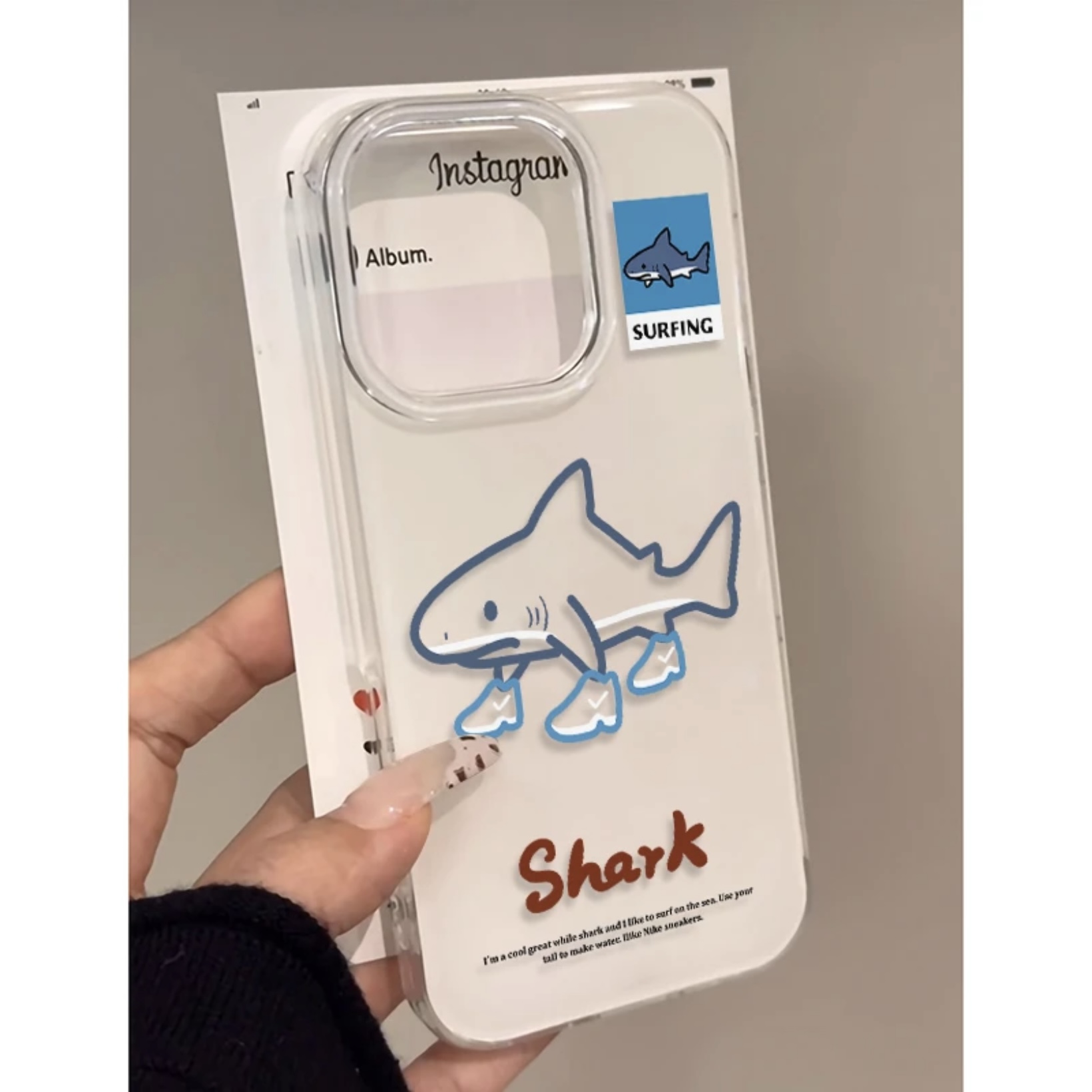 卡通鞋子鲨鱼适用苹果16promax手机壳iphone17air小米15荣耀400保护套华为pura70红米k806050reno14findx8s30