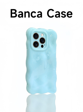 奶蓝色气泡纯色适用于苹果16promax手机壳16新款iphone15pro简约14pm日韩13防摔15小众14气质少女12Pro保护套