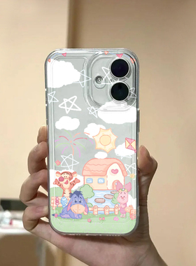 涂鸦跳跳虎露营手机壳适用苹果17promaxiPhone16卡通小米17reno15华为Pura80软套vivox300红米K90荣耀500pro