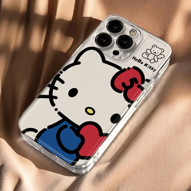 可爱HelloKitty爱心适用iphone16promax手机壳苹果13透明14华为mate70pro卡通vivox200小米15oppo软套红米k80