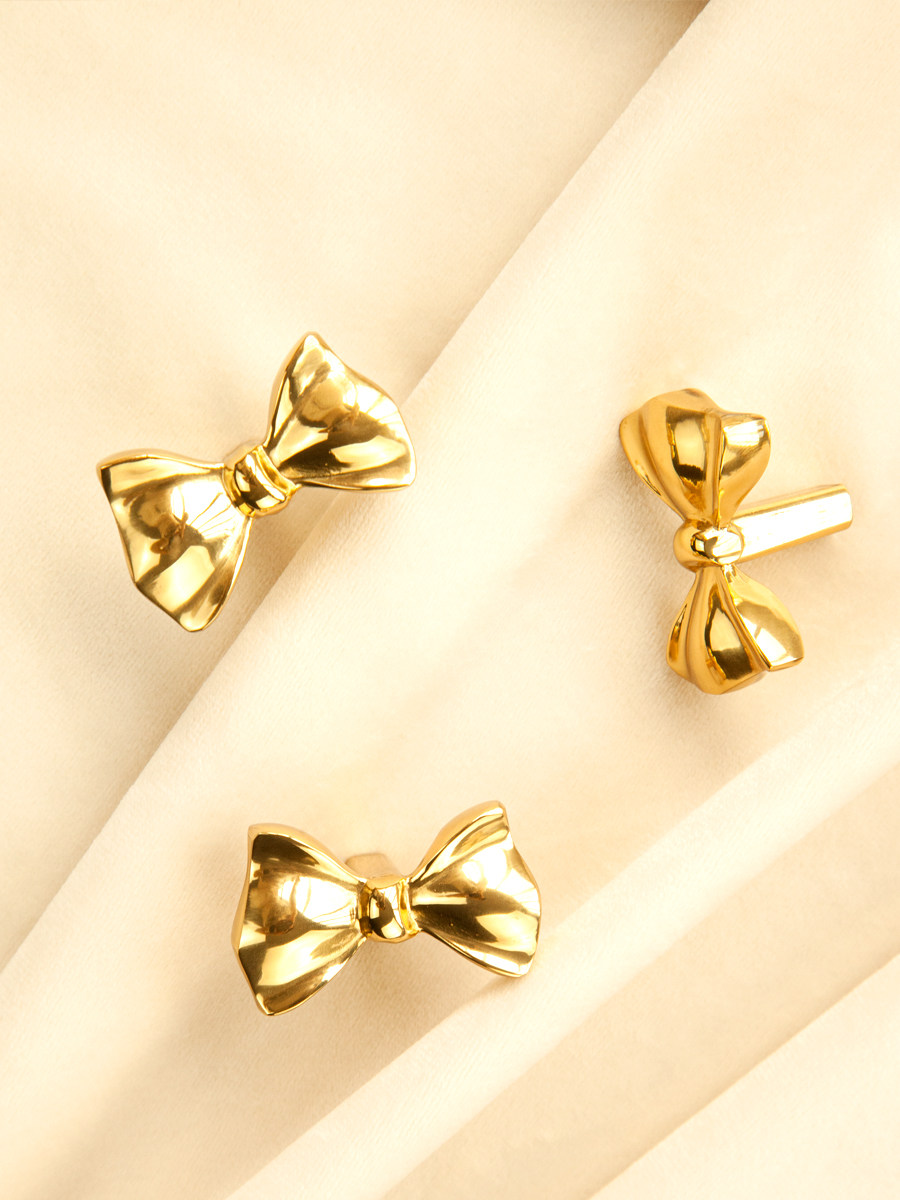 ZPK 원래 디자인 황동 밝은 금 캐비닛 도어 단일 구멍 핸들 프랑스 가구 서랍 캐비닛 활 핸들