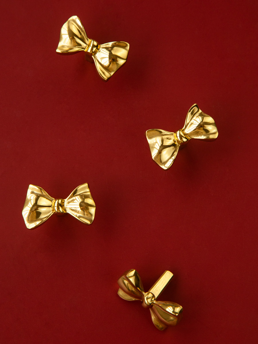 ZPK 원래 디자인 황동 밝은 금 캐비닛 도어 단일 구멍 핸들 프랑스 가구 서랍 캐비닛 활 핸들