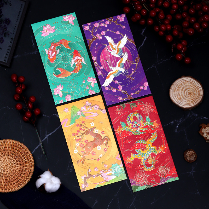 红包复古风结婚高档精致烫金婚庆