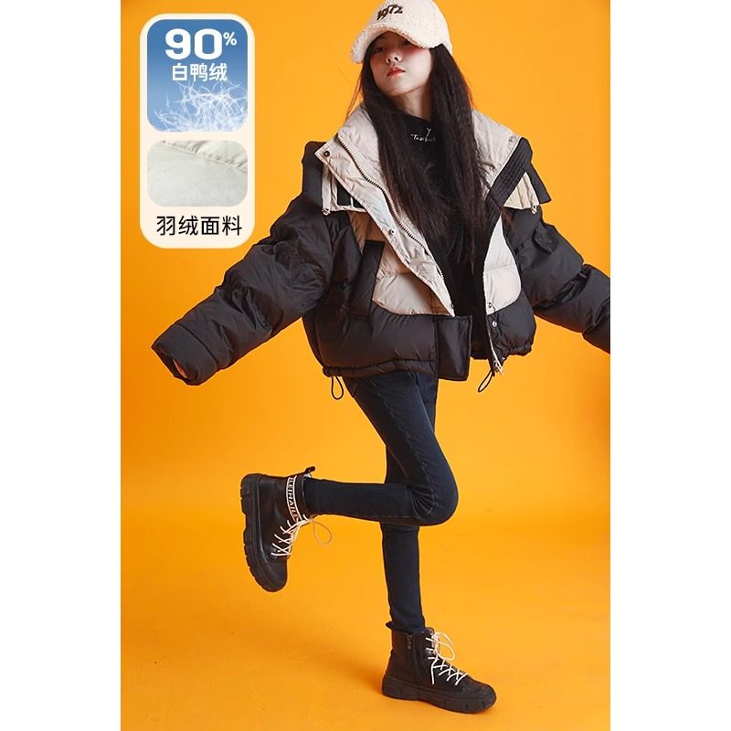 女童短款羽绒服2025冬季新款中大童洋气时髦机能风加厚白鸭绒外套,童装/婴儿装/亲子装,羽绒服,淘宝优惠券,粉丝福利购,淘宝优惠卷