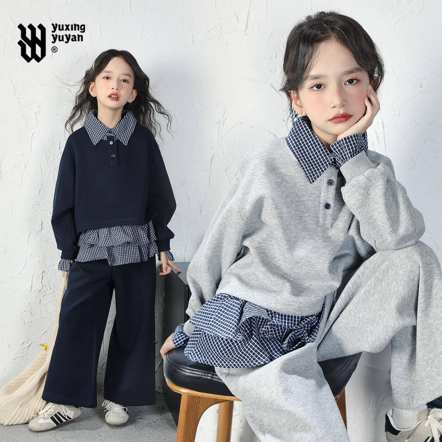 女童卫衣套装2025春秋新款中大童洋气韩系穿搭儿童秋装休闲两件套