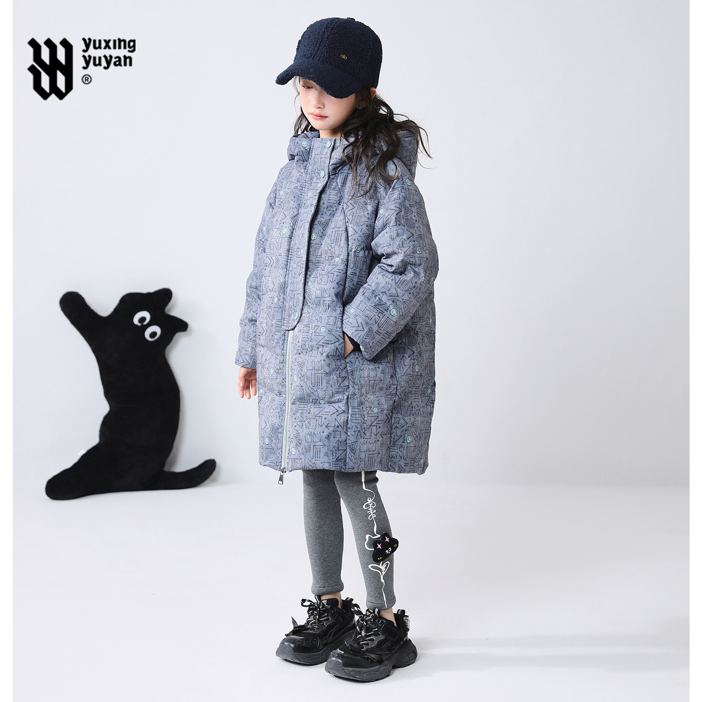 女童羽绒服冬季新款大童初中生女孩加厚中长款90白鸭绒冬装外套潮