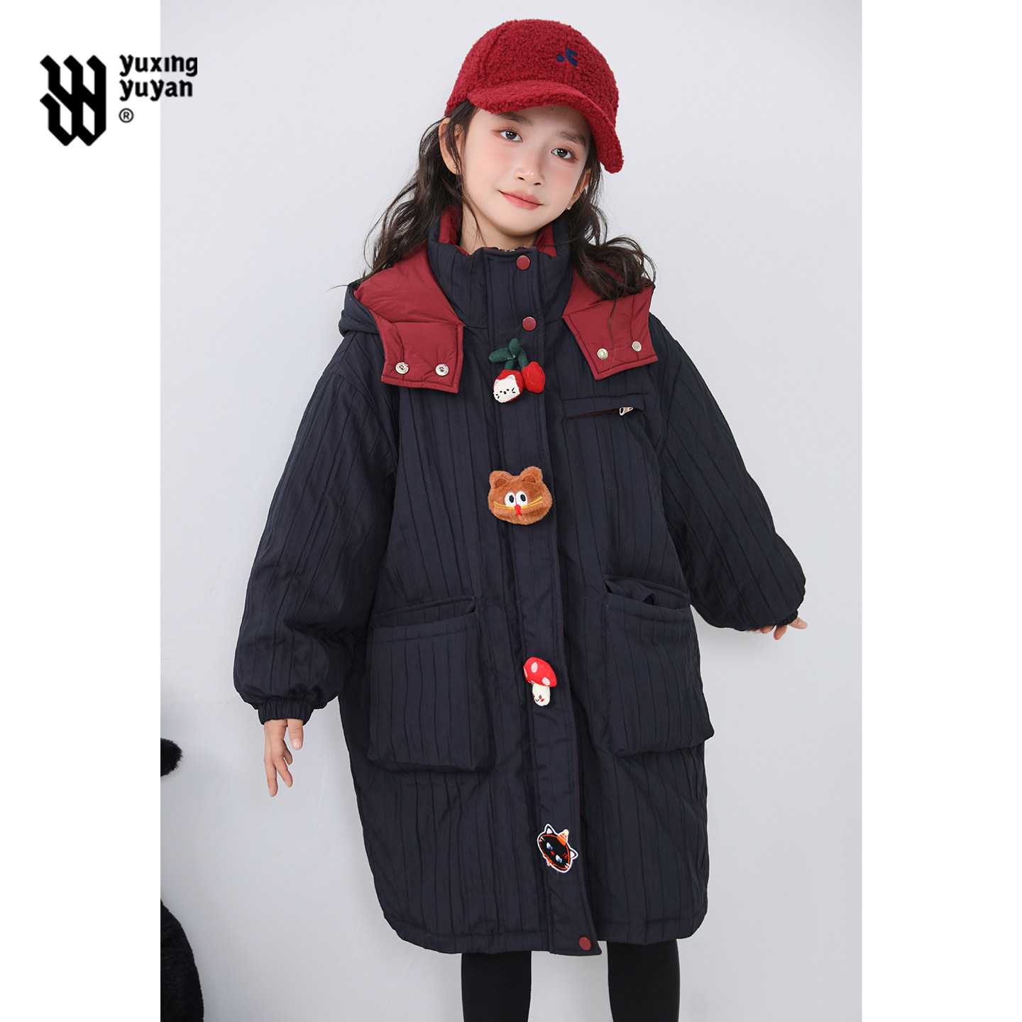 女童中长款羽绒服冬季2025新款初中生加厚保暖90白鸭绒超好看外套