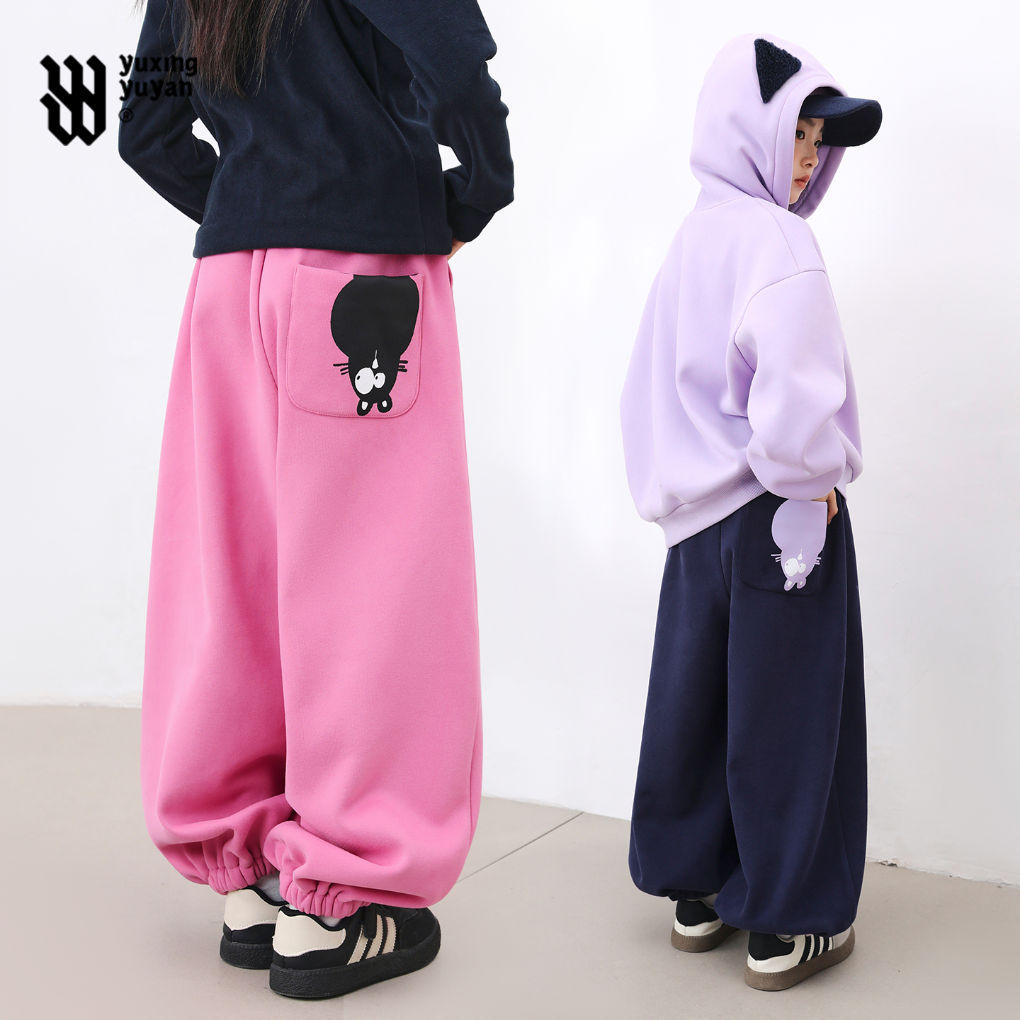 初中生加绒加厚卫裤2025冬季新款女童学生运动休闲保暖冬装裤子潮