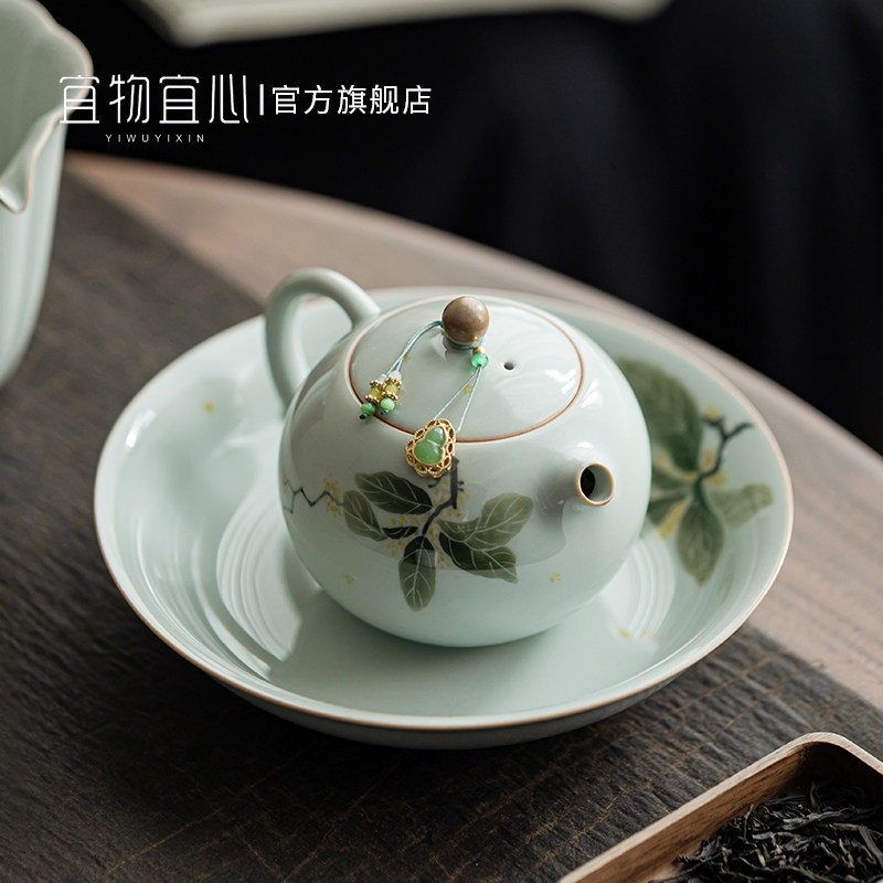 手绘桂花西施壶小号茶壶功夫饮家用一陶瓷专用个人茶具人壶高档单