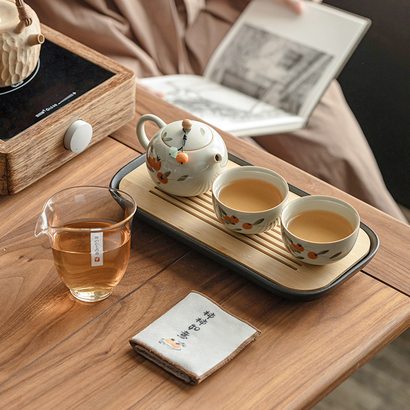 柿柿如意中式高颜值高端茶壶茶杯功夫茶具套组家用陶瓷西施壶礼盒