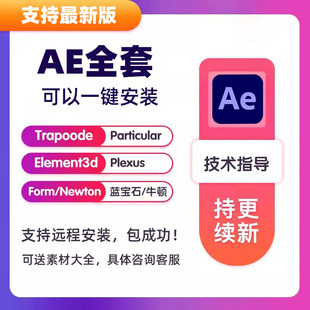 ae2025软件插件安装包全套合集一键远程form粒子e3d2021/2022