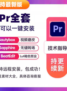 pr2025软件插件安装包全套一键安装中文调色转场模板远程安装