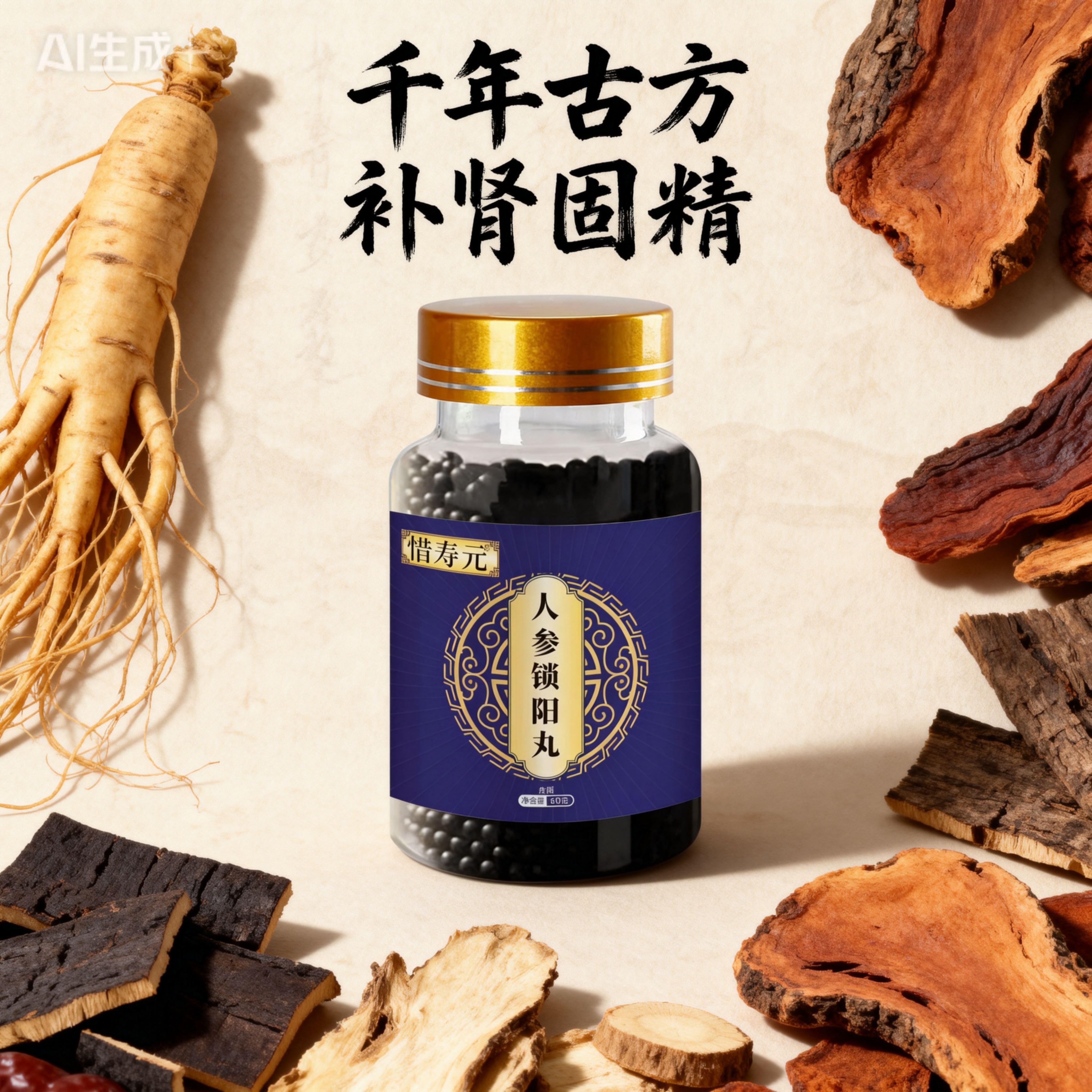 腰其酸软】中药锁阳丸，温肾固精肾阳不足，腰其酸软