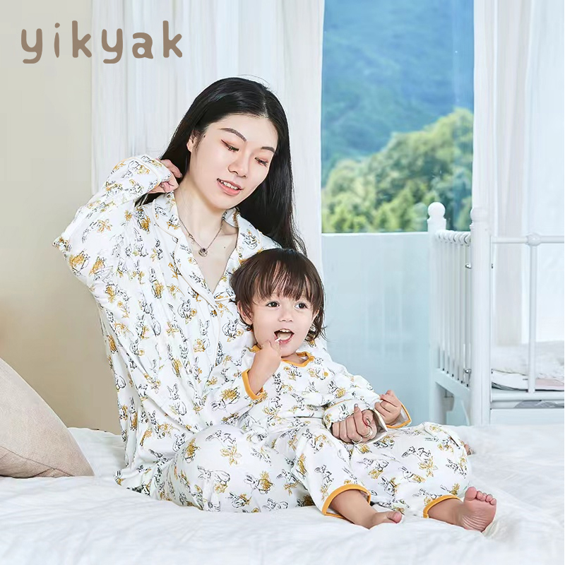 yikyak纯棉月子服女士秋季睡裙月子服休闲居家睡衣哺乳衣 孕妇装/孕产妇用品/营养 哺乳衣/月子服 原图主图