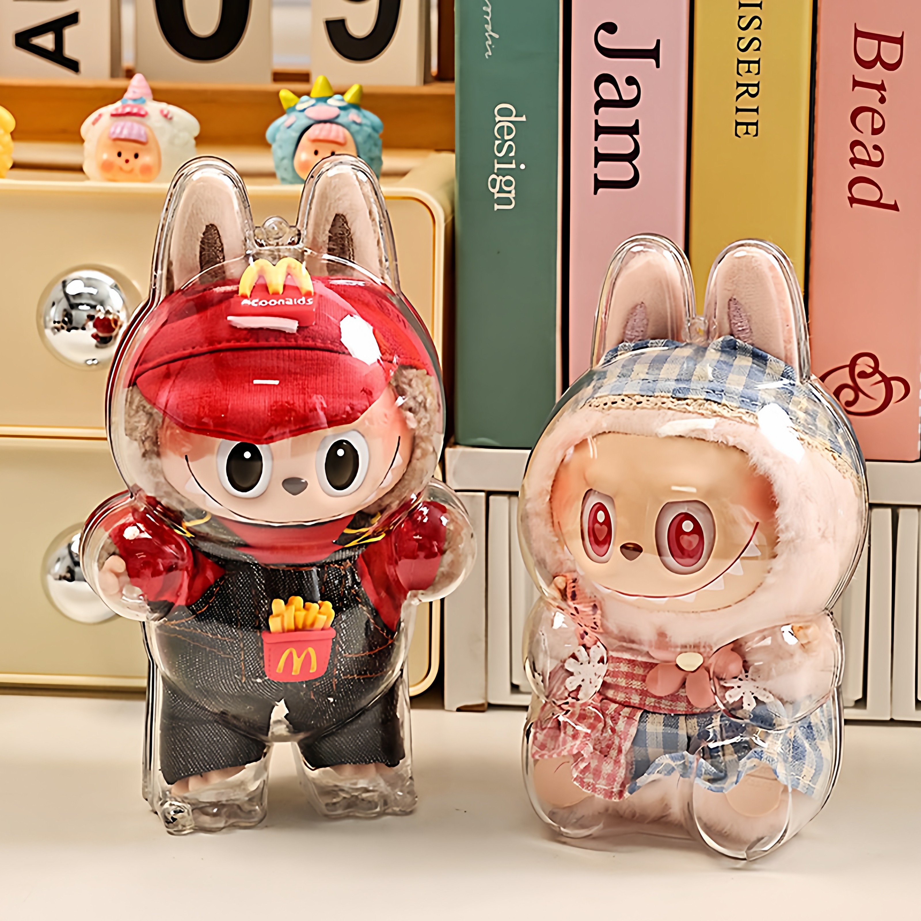 labubu保护罩透明包套泡泡玛特拉布布一二三代坐坐哭娃防尘保护壳,收纳整理,手办收纳盒,淘宝优惠券,粉丝福利购,淘宝优惠卷