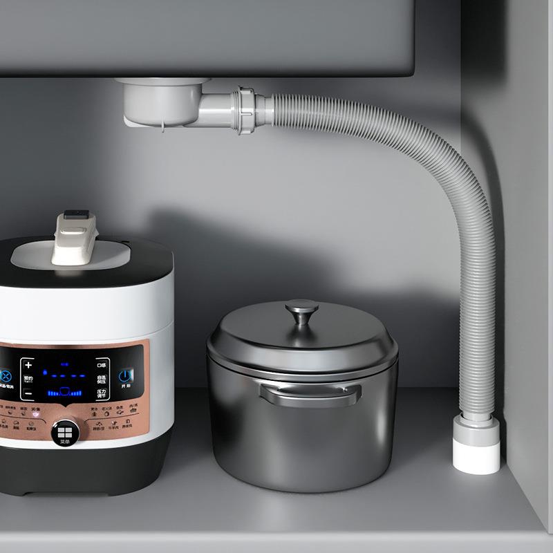 阳台洗衣柜专用横排下水器防臭下水管洗衣柜扫地机器人下水器