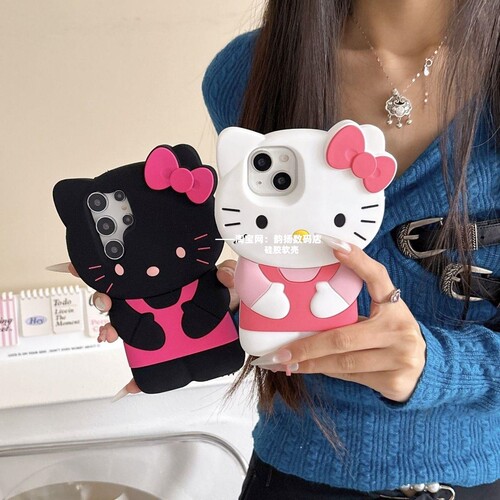 立体kt可爱hellokitty猫咪卡通适用苹果13promax手机壳超萌可爱少