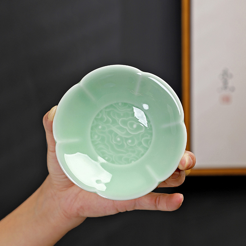叶落秋景陶瓷中式茶点盘