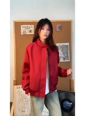 美式cleanfit哈灵顿飞行员夹克春季男立领防风防水休闲男女外套