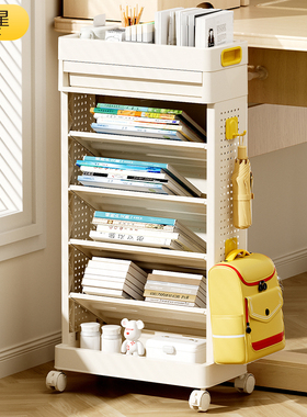 桌边书架高中生落地小置物架学生教室学习课桌旁侧书本收纳可移动