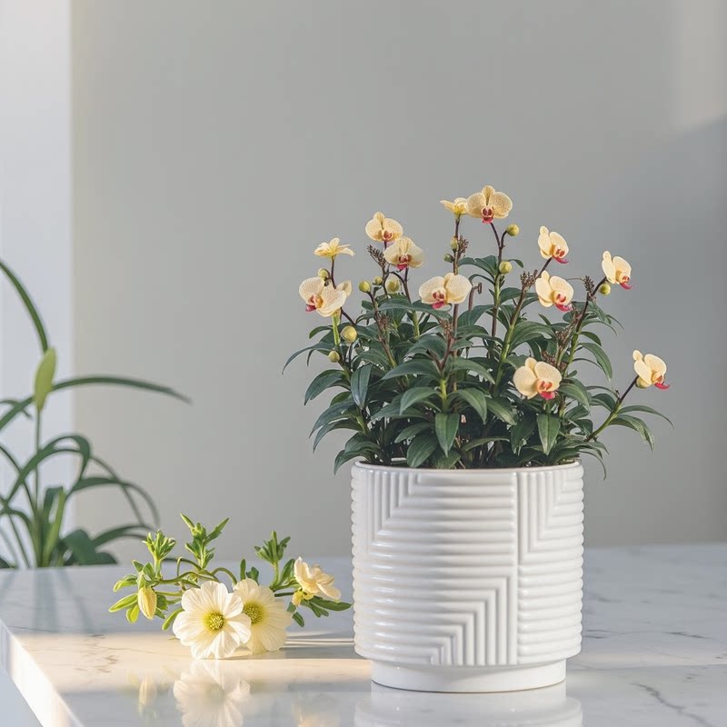 欧式花盆陶瓷蝴蝶兰专用花盆轻奢高级感家用大号兰花花盆绿植花器