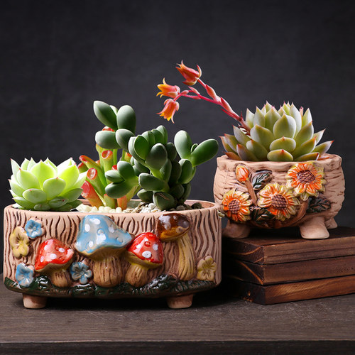 大口径多肉花盆陶瓷肉肉绿植拼盘