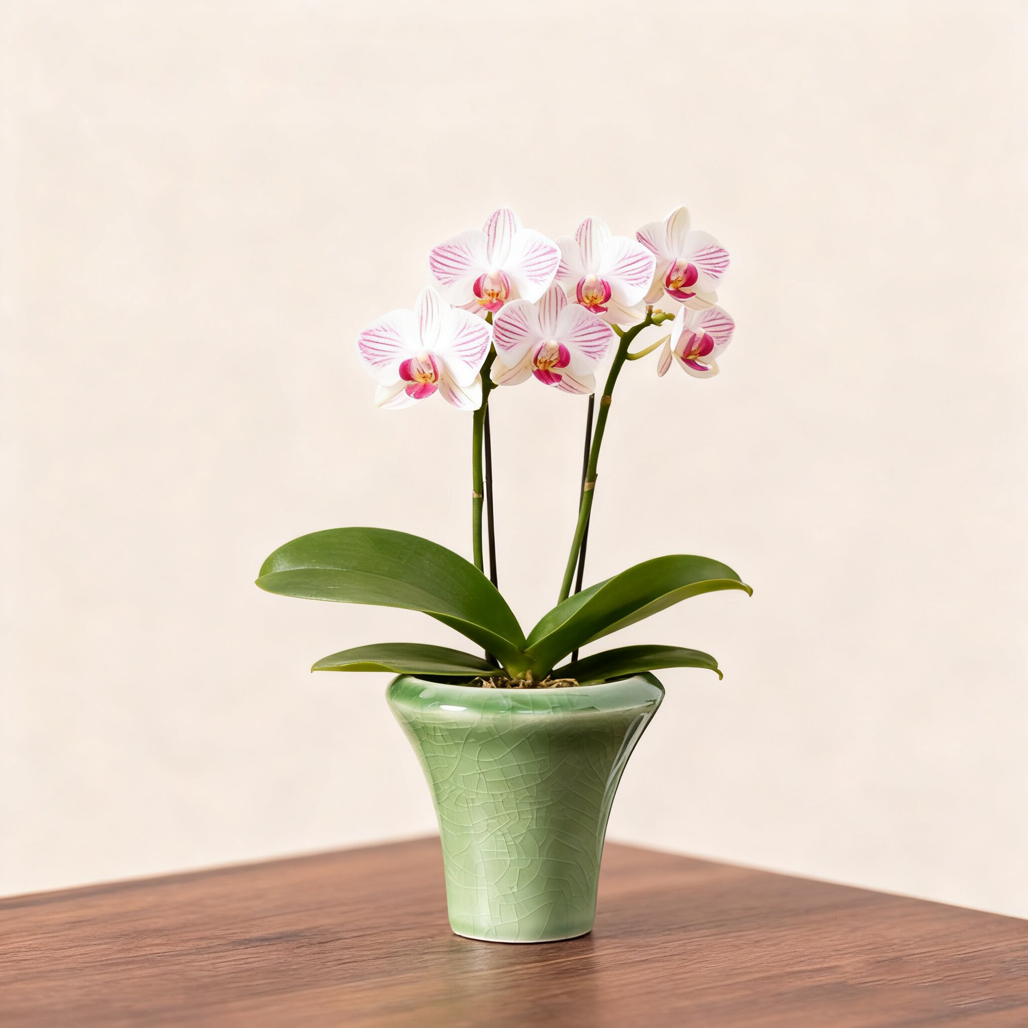 陶瓷花盆蝴蝶兰绿植蕨类专用盆中式哥窑家用简约客厅装饰桌面盆栽